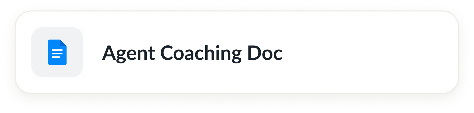 Agent coaching doc