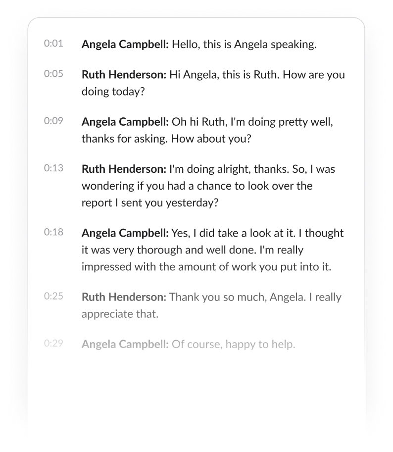Call transcript